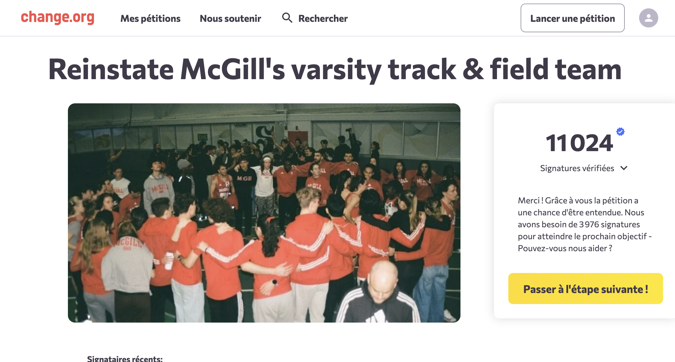 Why Your Signature Matters: Help Save McGill Track & Field