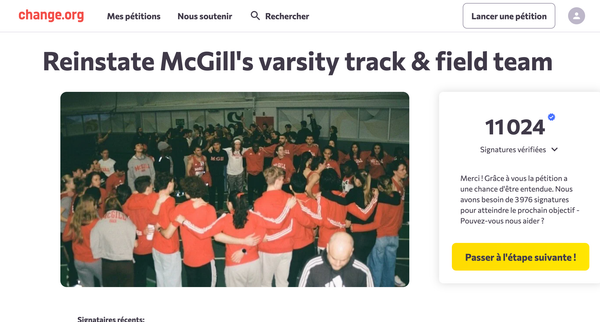 Why Your Signature Matters: Help Save McGill Track & Field